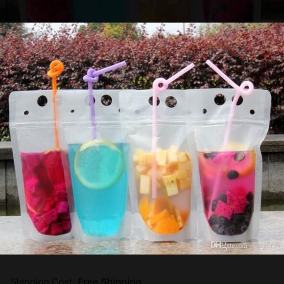 19 Oz Drink Pouches With Straw - Picture 1 of 2